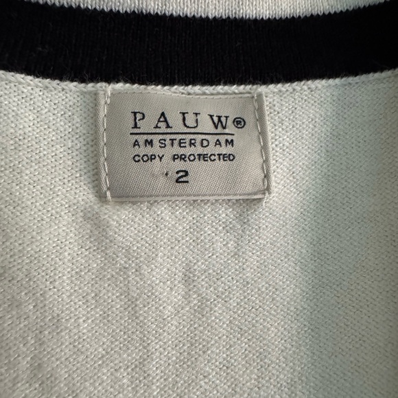 Pauw Amsterdam | Luxury Cream Long Sleeve Dress with Black Trim - Picture 3 of 4